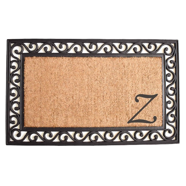 Calloway Mills Monogram Door Mat, Coir, Black, Natural, 18 in W x 30 in L 104021830Z - main